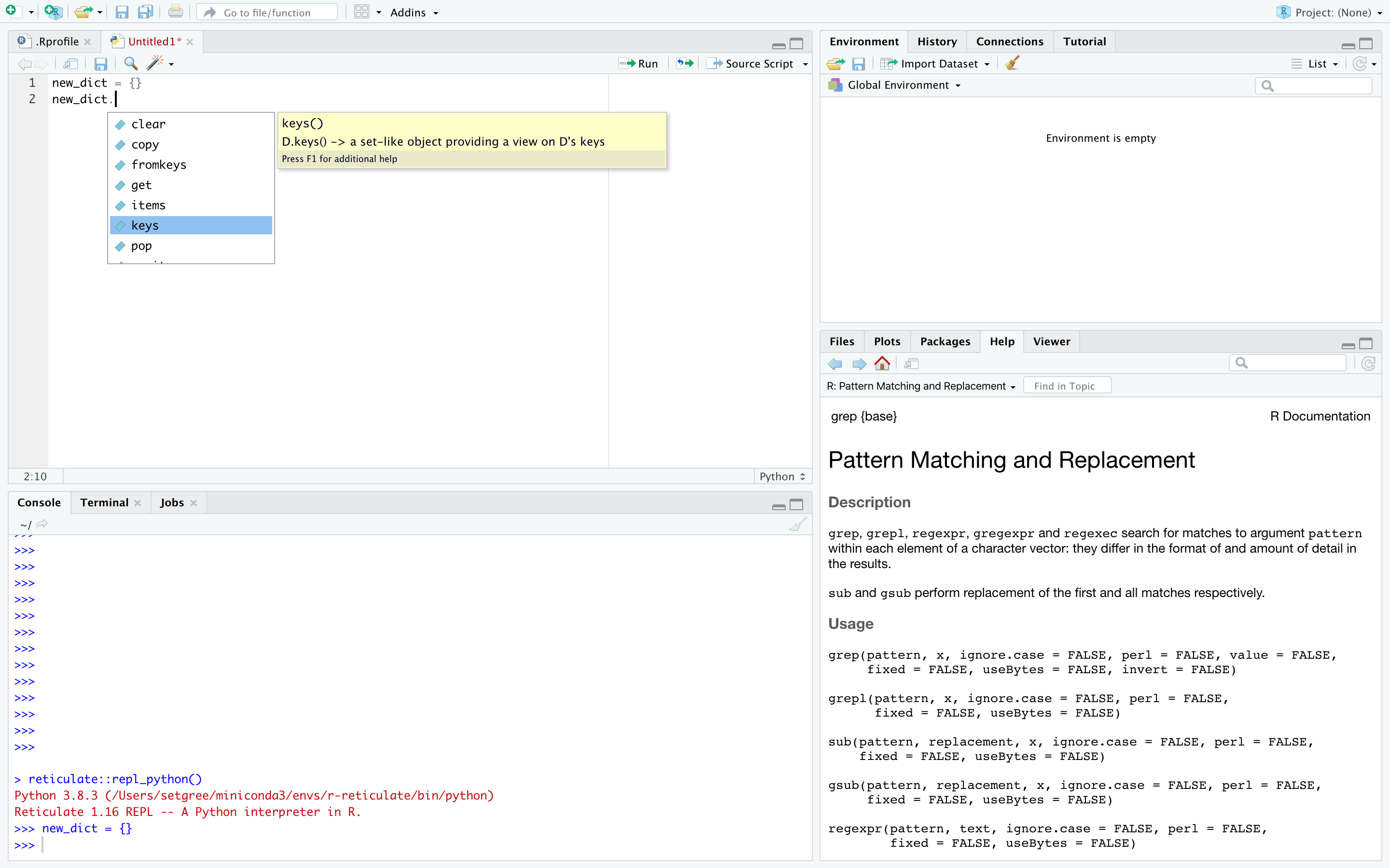 python in rstudio